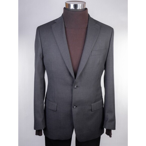 Calvin Klein SLIM 38R Wool Stretch Gray 2 Button Blazer Jacket Sport Coat - Picture 2 of 13